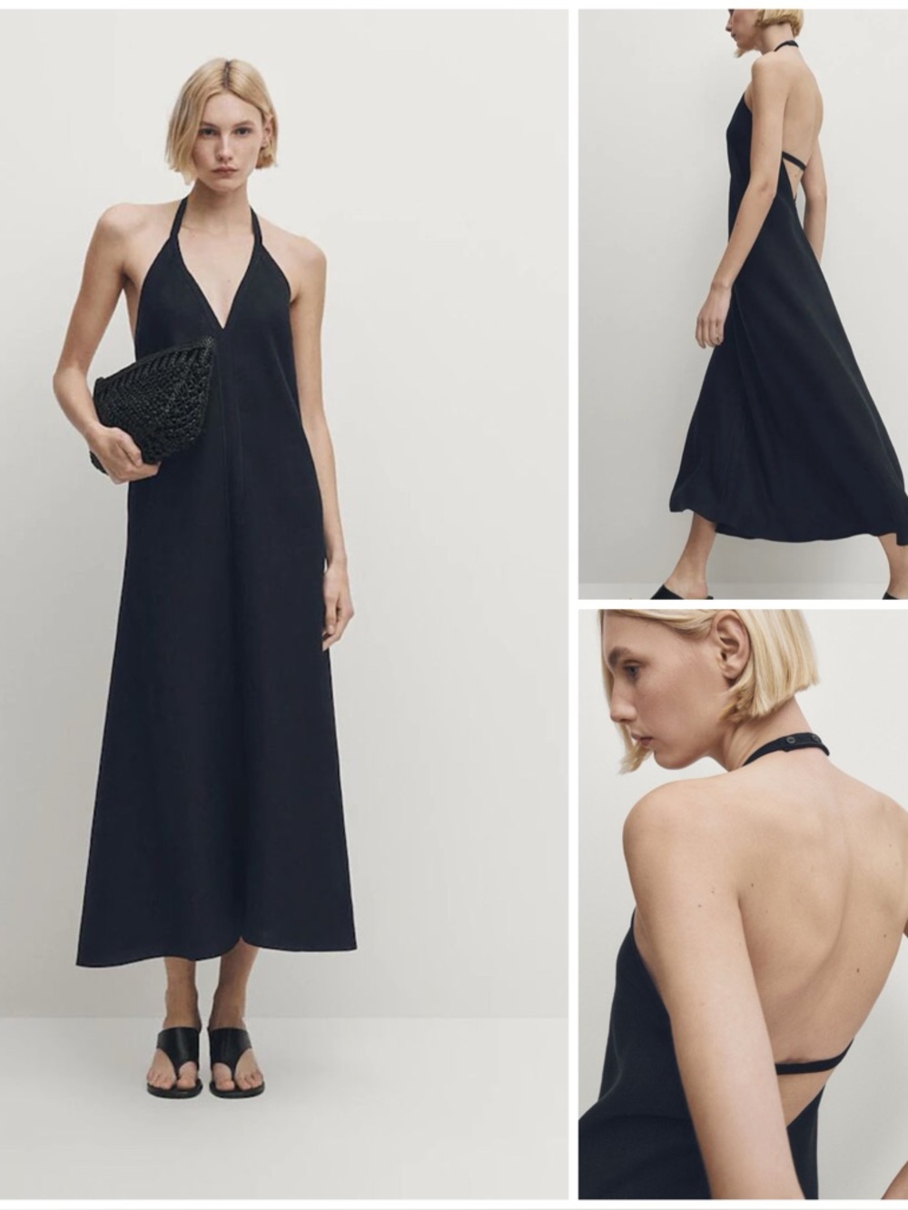 Massimo Dutti ~ STRAPPY MIDI DRESS WITH OPEN BACK